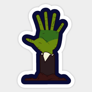 the zombie hand Sticker